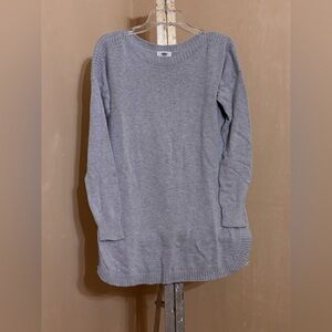 Old Navy Heather Blue Gray Boat Neck Knit Pullover Sz M